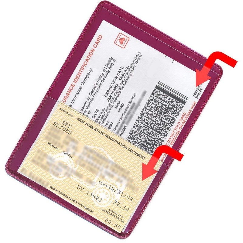 STORE SMART StoreSMART Metallic Maroon Auto Insurance and ID Card Holder â€“ 2 Pack RFS20-MM2 Durable Vinyl Wallets for Vehicle Registration, Insurance Cards, Business Cards, IDs, Organizers, Document Storage - Image 2